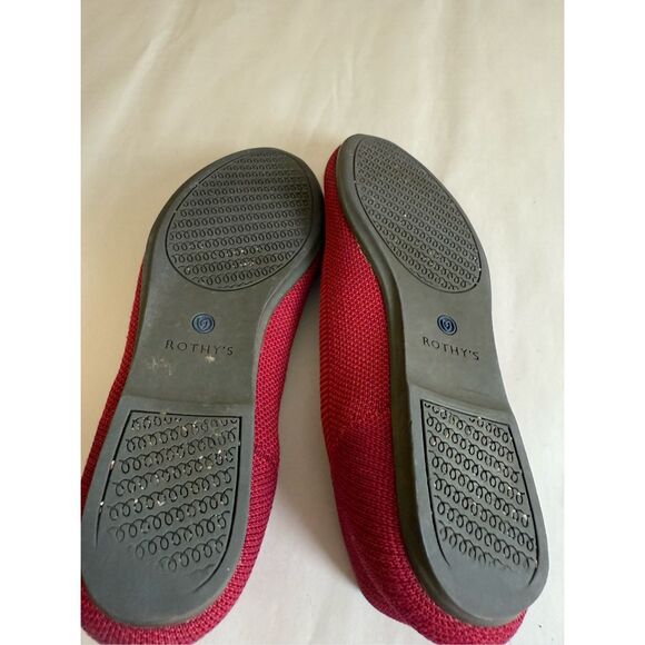 Rothy's The Flat Shoes Round Toe Red  Upper  Womens Size 6.5 - Picture 7 of 11